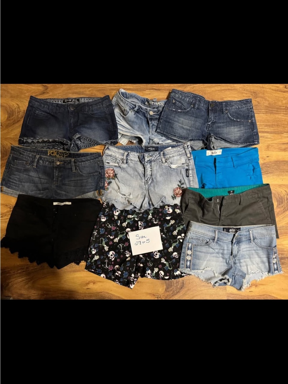 Mixed Women’s Shorts Bundle - Assorted Denim, Black, Teal, Gray - Multi-Pack